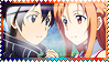 Kirito and Asuna - Sword Art Online - Stamp by Mayu-Hikaru