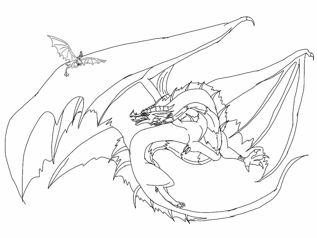 HTTYD-Hiccup and Toothless VS Red Death 2 lineart by BlackDragon ...