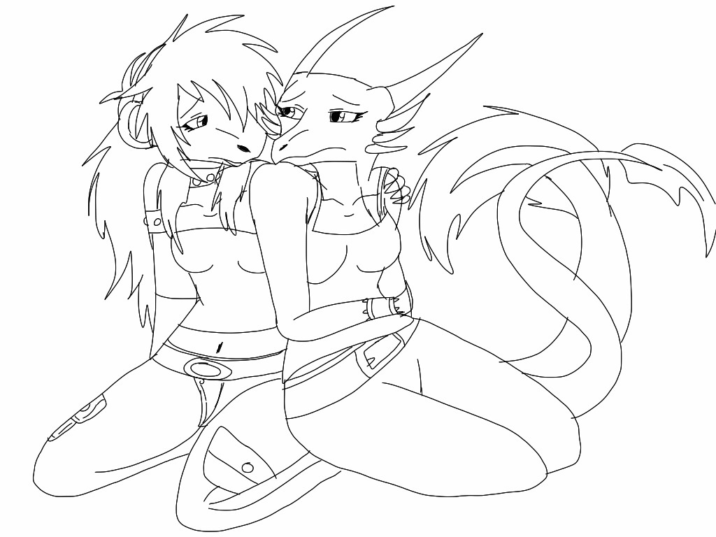 Gift: Comfort for Phoenix WIP-Lineart