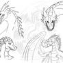 Draconic-Wing Ding's Tale:Wings and Frost sketches