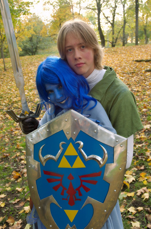 Navi behind Hyrule Shield