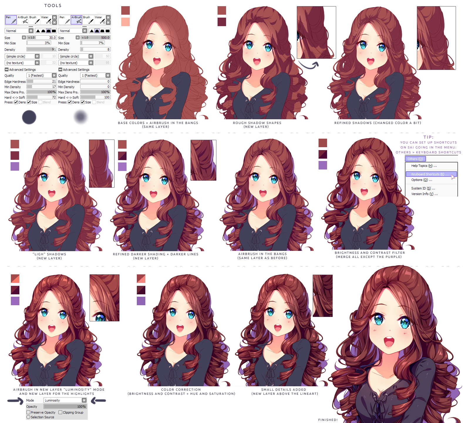 Coloring Tutorial  Drawing hair tutorial, Deviantart drawings, Anime art  tutorial