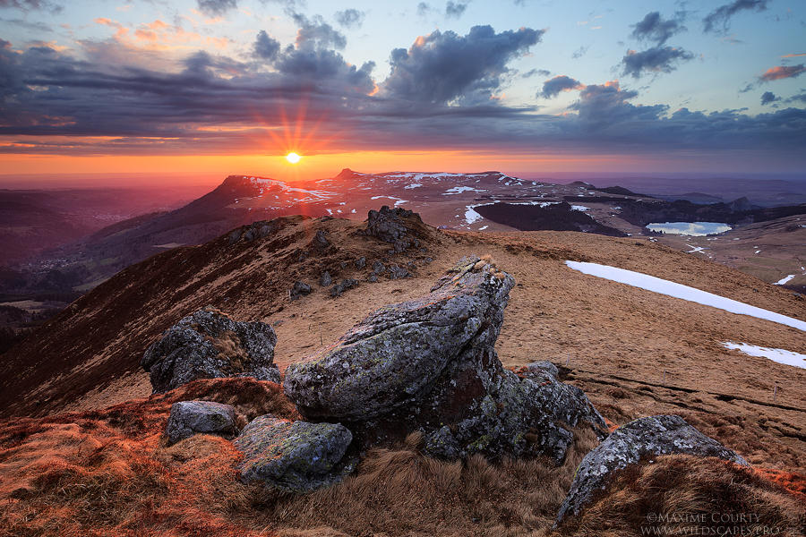 Sunset from the Puy de la Tache by MaximeCourty