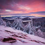 Winter sunset from the Puy de la Vache