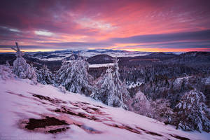 Winter sunset from the Puy de la Vache