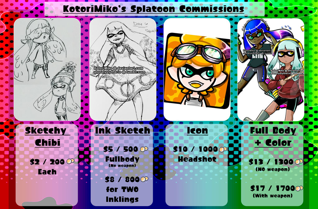 Splatoon Commissions Chart Open By Acxrs On DeviantArt