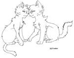 Cat Couple Lineart