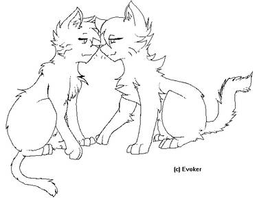 Cat Couple Lineart