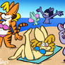 Tiger-Bun-Cat Beach Fun