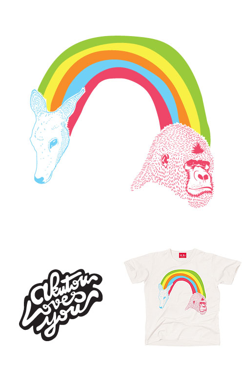 RAINBOW DEER AND GORILLA