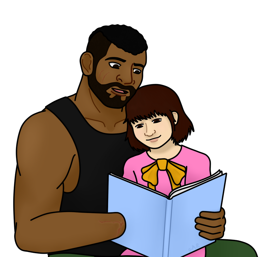 Barret And Marlene Wallace Reading A Bedtime Story by drherbwest on