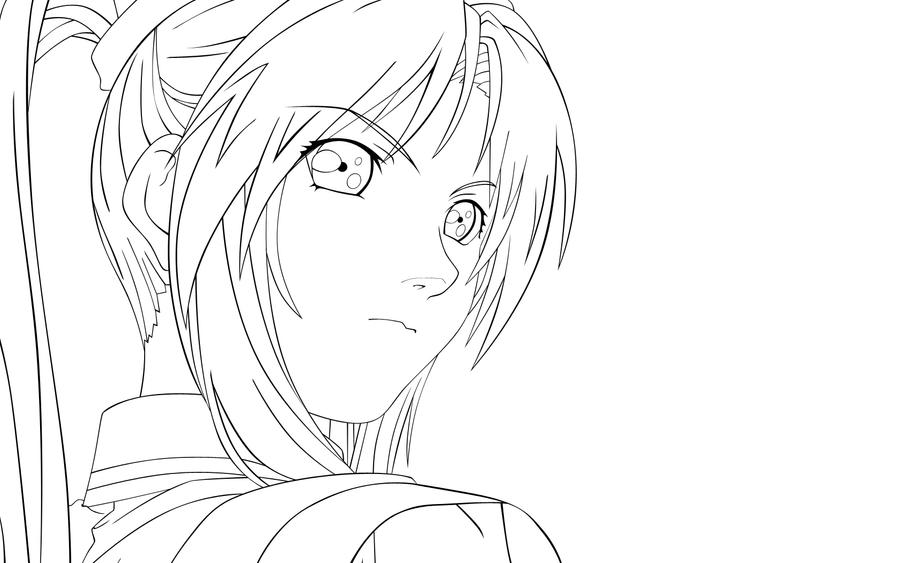 Kaori Saeki :lineart: by SasukeRoxMySox2