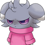 Espurr wearing a sweater.