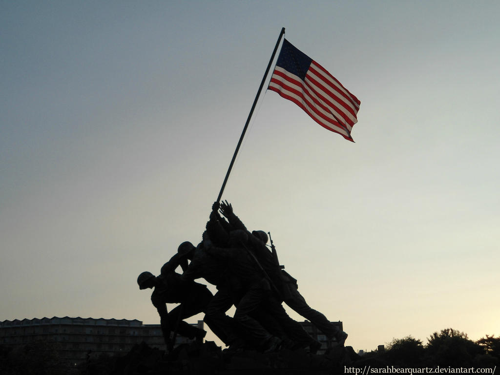 Raising the Flag on Iwo Jima Statue by SarahBearQuartz on DeviantArt