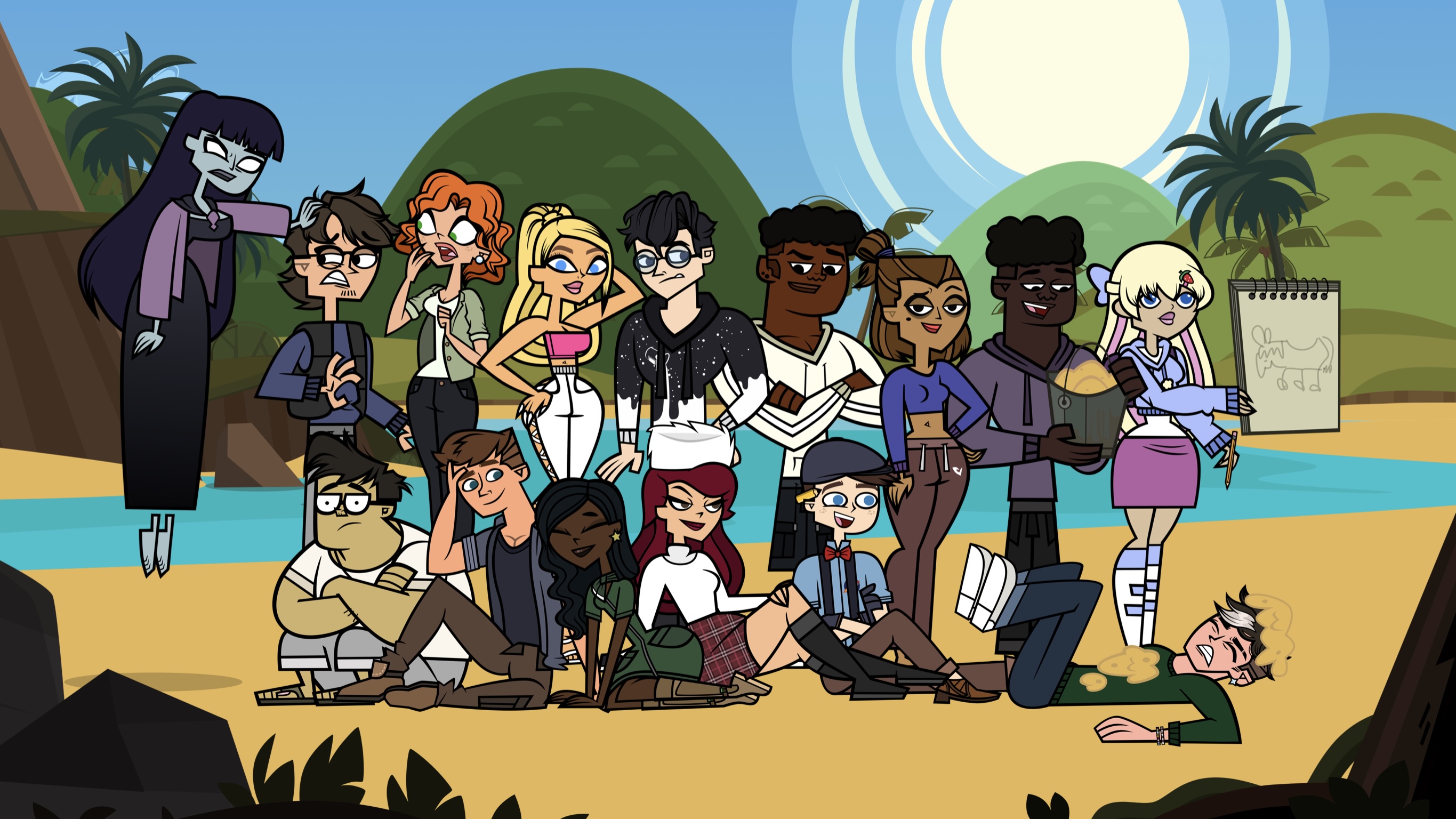 Total Drama 2023 cast lineup but with its Pokémon version at the