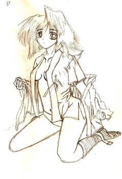 Anime Girl Undressing Sketch