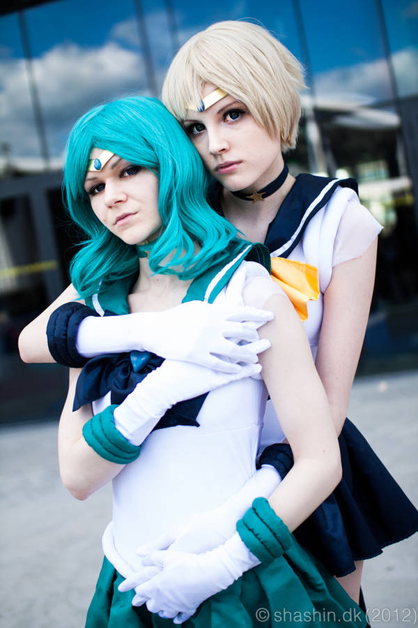 Sailor Uranus and Neptune cosplay by TheCarebearFag