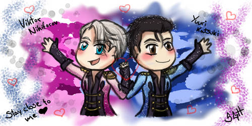 Chibi Viktor and Yuuri - Stay close to me