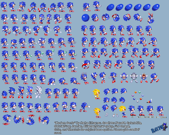 Modern Sonic Sprite Sheet by RedactedAccount on DeviantArt