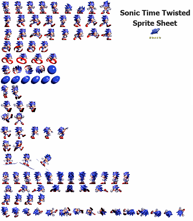 Sonic Time Twisted Sprite Sheet.