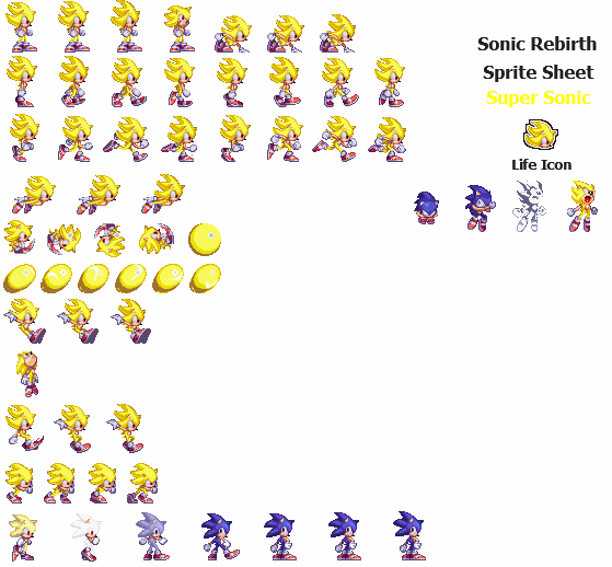 Super Sonic Sprite Sheet by RedDaDoucheHog on DeviantArt