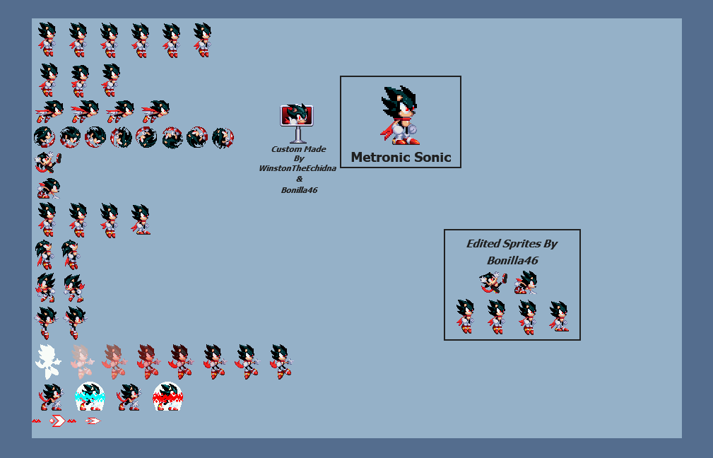 Sonic Chrono Adventure Metronic Sonic Sprite Sheet.