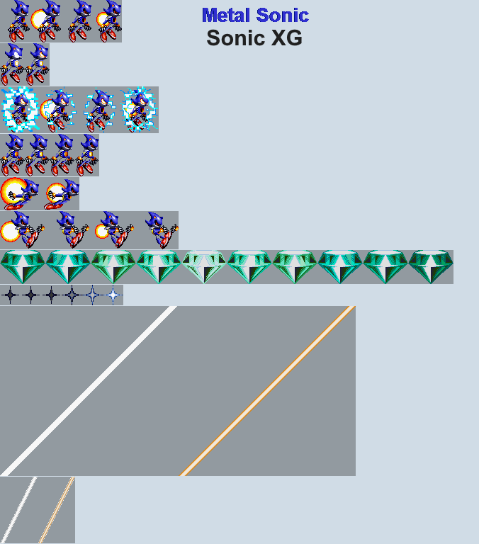 Sonic XG Metal Sonic Sprite Sheet.