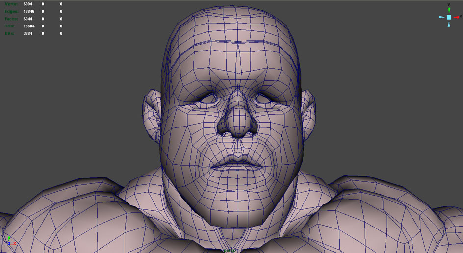 Stump 3D wireframe face