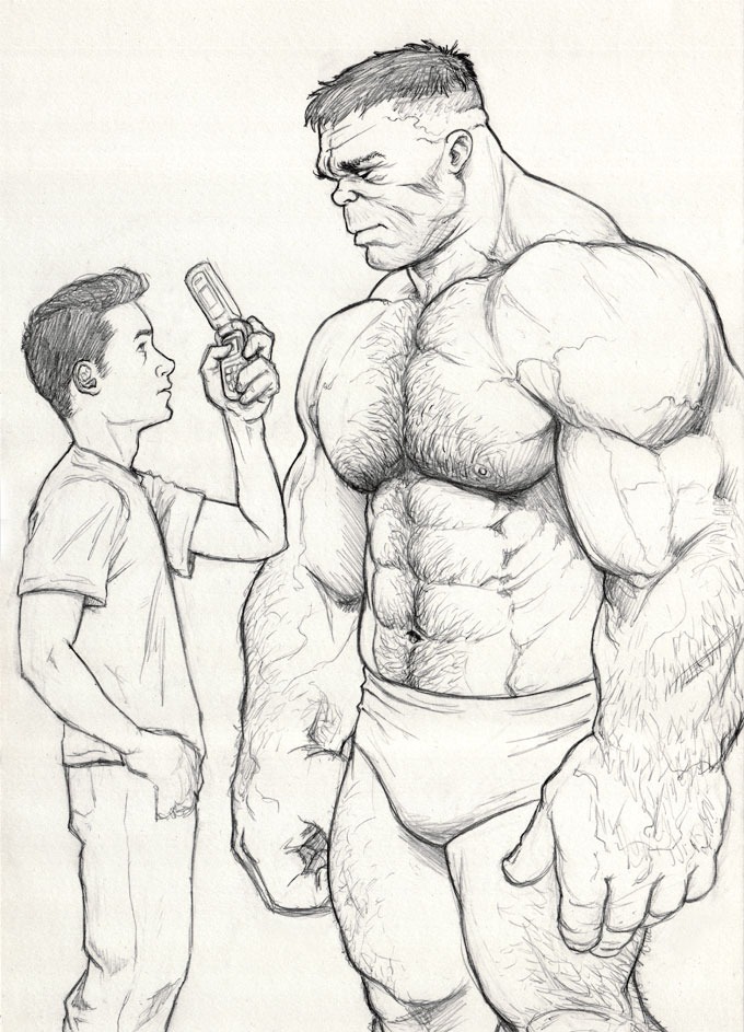 The Hulk and Rick Jones sketch