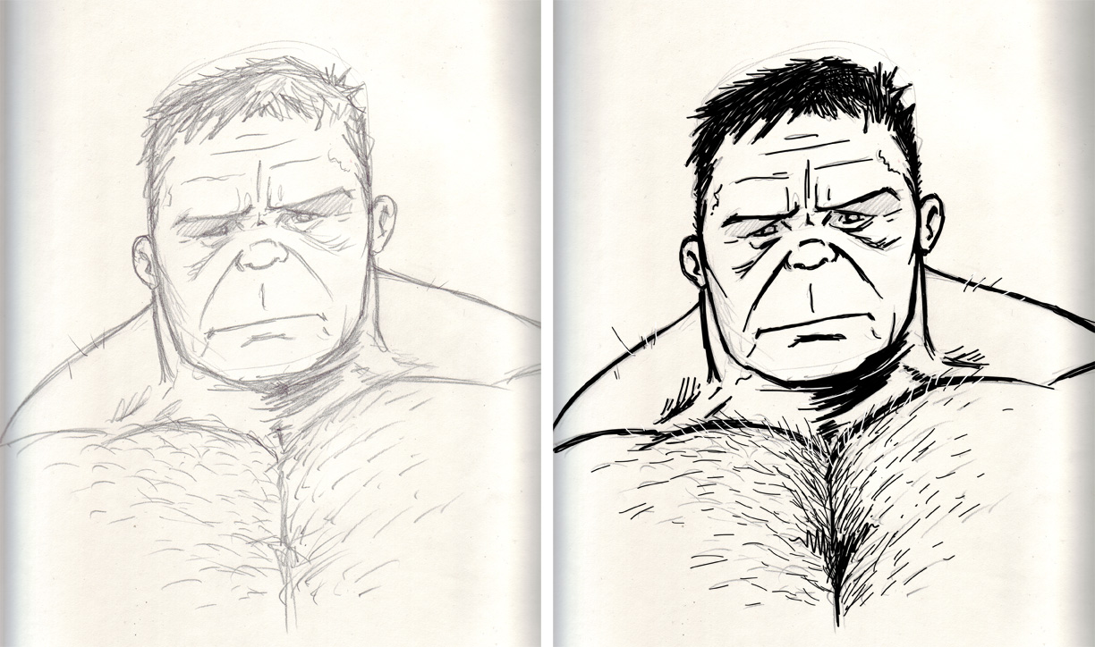 Hulk face sketch