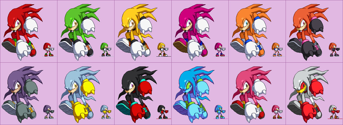 Knuckles in SSF2 + Alt. Recolors by samur224 on DeviantArt