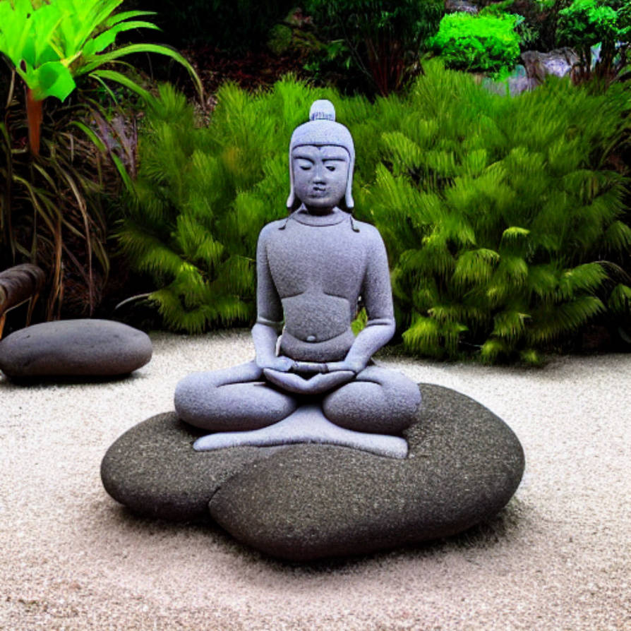 Buddha statue in zen garden by MeditateWithAbhi on DeviantArt