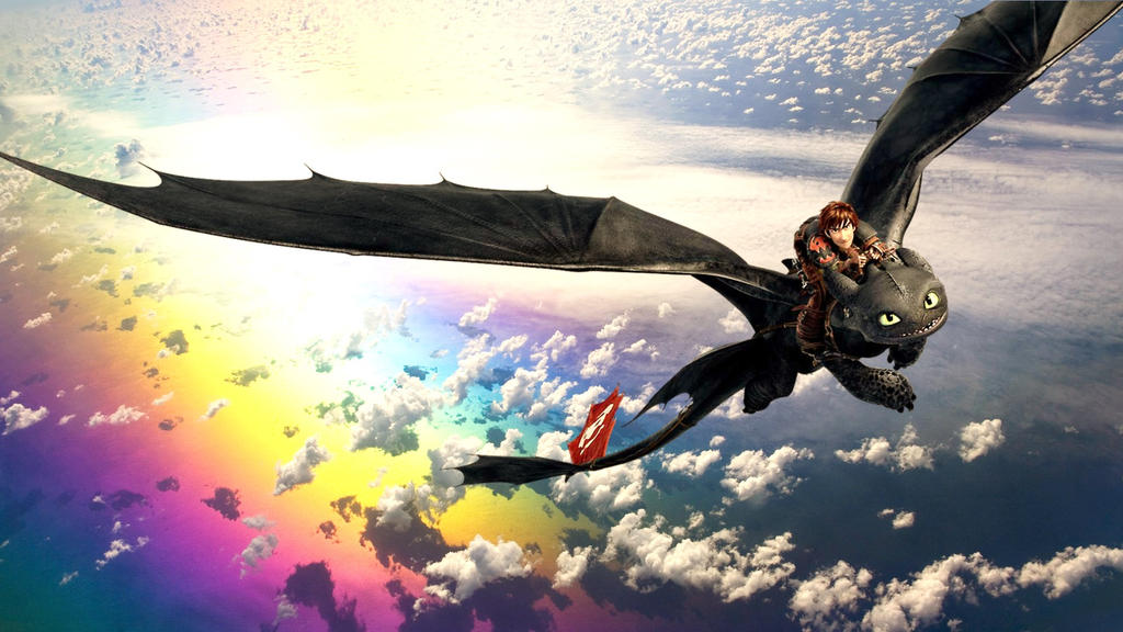 Hiccup and Toothless Rainbow flights by DarkenedSoul12 on DeviantArt