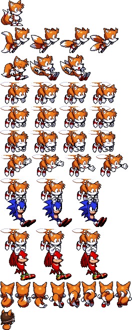 tails sprites for my sonic fangame Pixie Engine - Create!