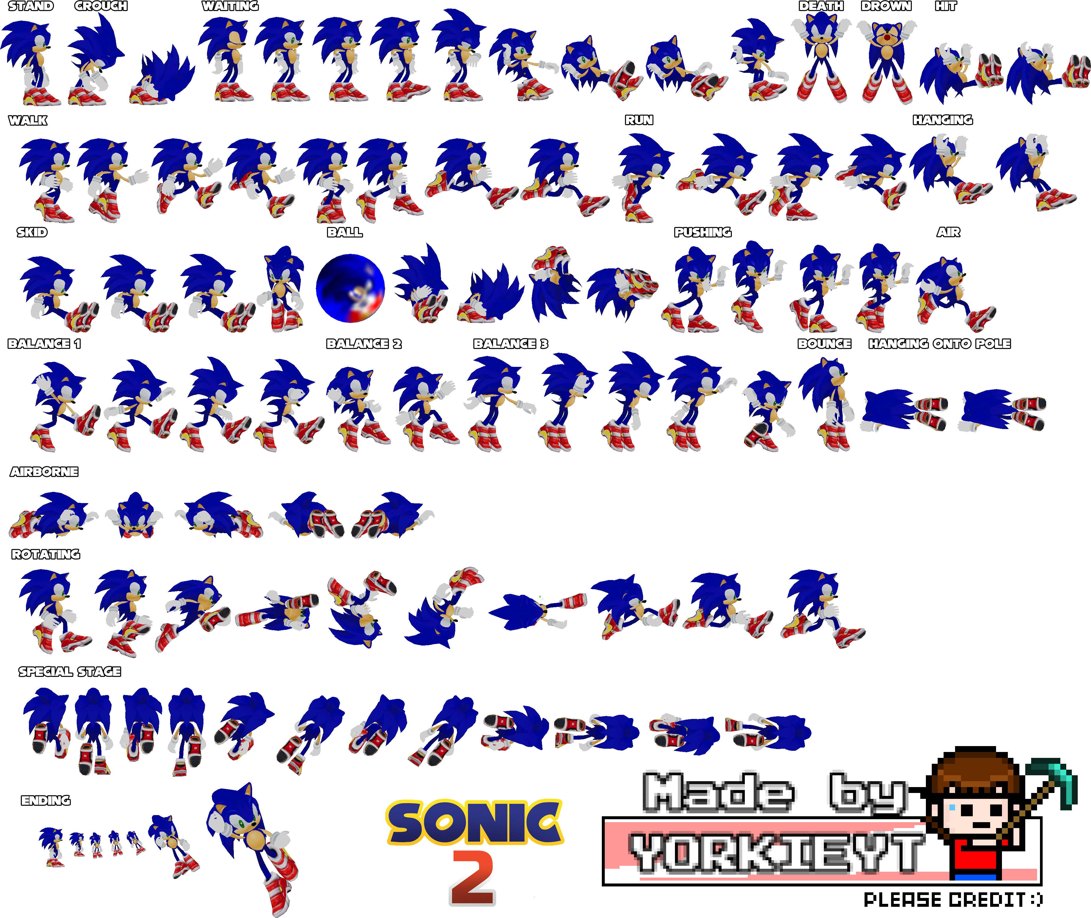 Sonic the Hedgehog 2(2022)-Sonic Sprites by TheRealYorkieYT on