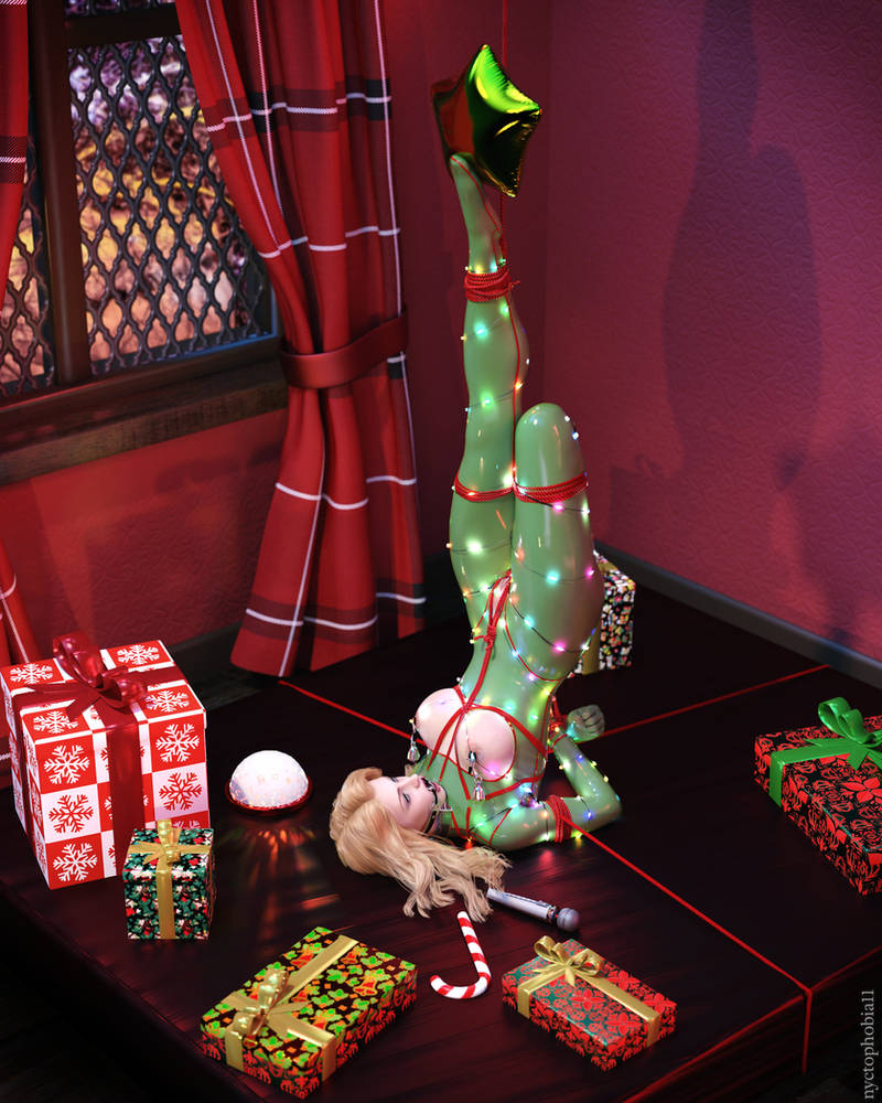 Tina Christmas Tree Bondage By Nyctophobia11 Dl3hv