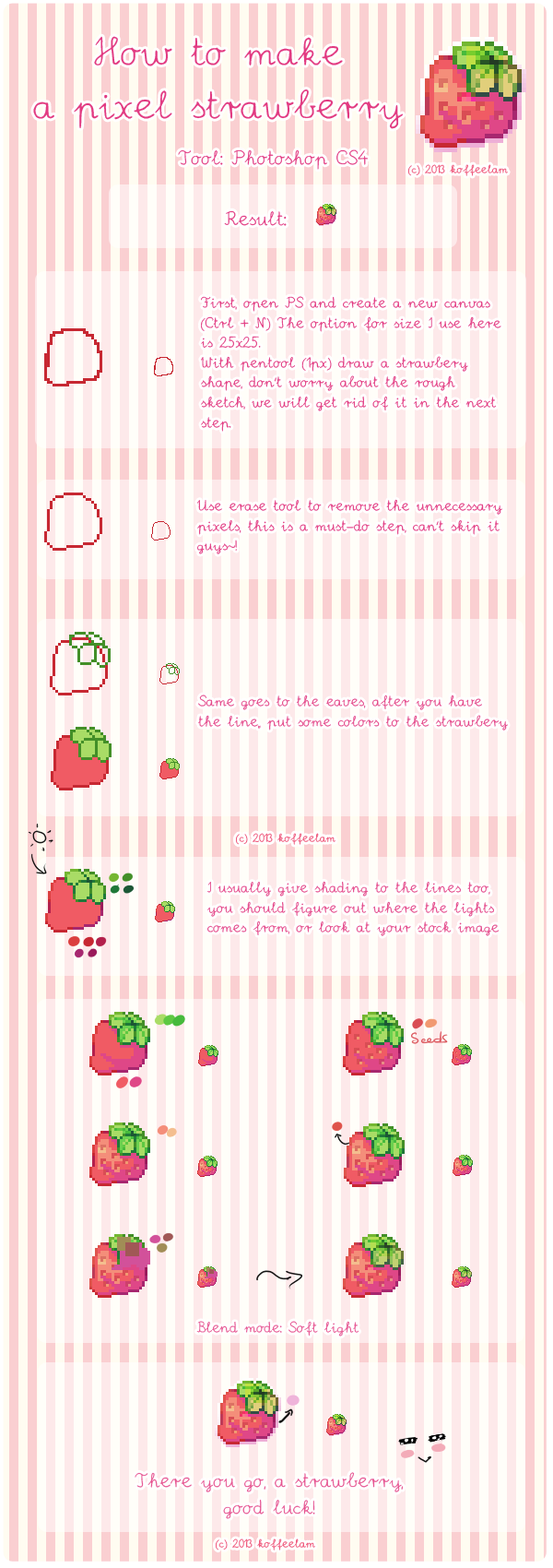Pixel strawberry tutorial