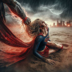 Supergirl Bloody Defeat - Beach Cliffs 18