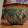 Blue Tree Themed Ceramic Bowl