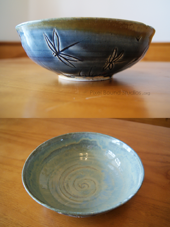 Blue Wetlands Themed Ceramic Bowl