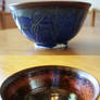 Dark Blue Wetlands Themed Ceramic Bowl