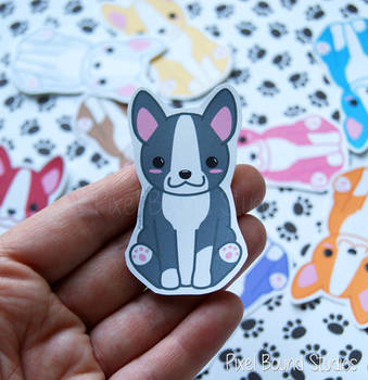 Chibi Boston Terrier Stickers and Magnets