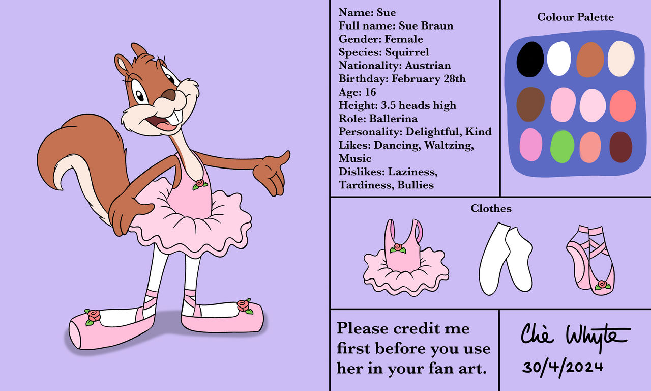 Sue Braun's Reference Sheet by CHWArt on DeviantArt