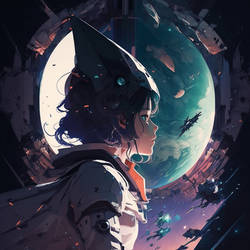 abstract space anime