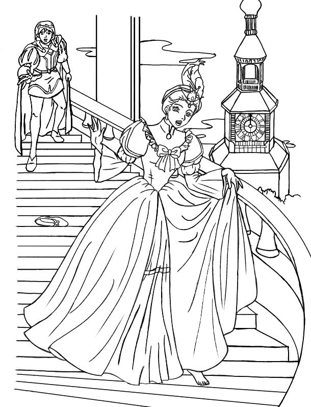 Cinderella monogatari coloring page (made by me) by ...