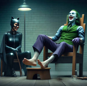 Catwoman and  Joker: laughter, allure, chaos.