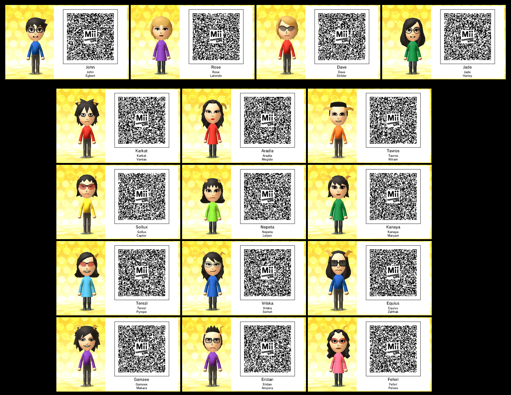 Tomodachi Life Homestuck Characters by Zorta Enzane on DeviantArt