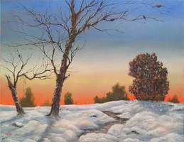 Winter Oil painting