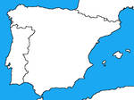 Blank map of the Iberian Peninsula