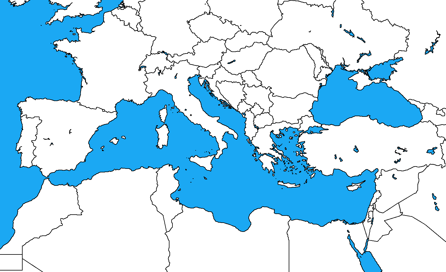 Blank map of the Mediterranean by DinoSpain on DeviantArt